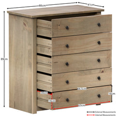 Panama 5-Drawer Chest