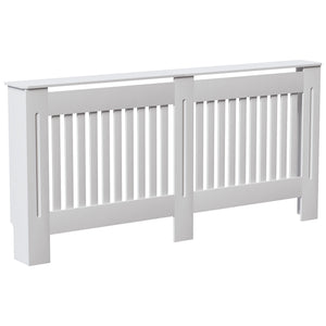 Extra Large White Chelsea radiator cover with decorative slatted front.
