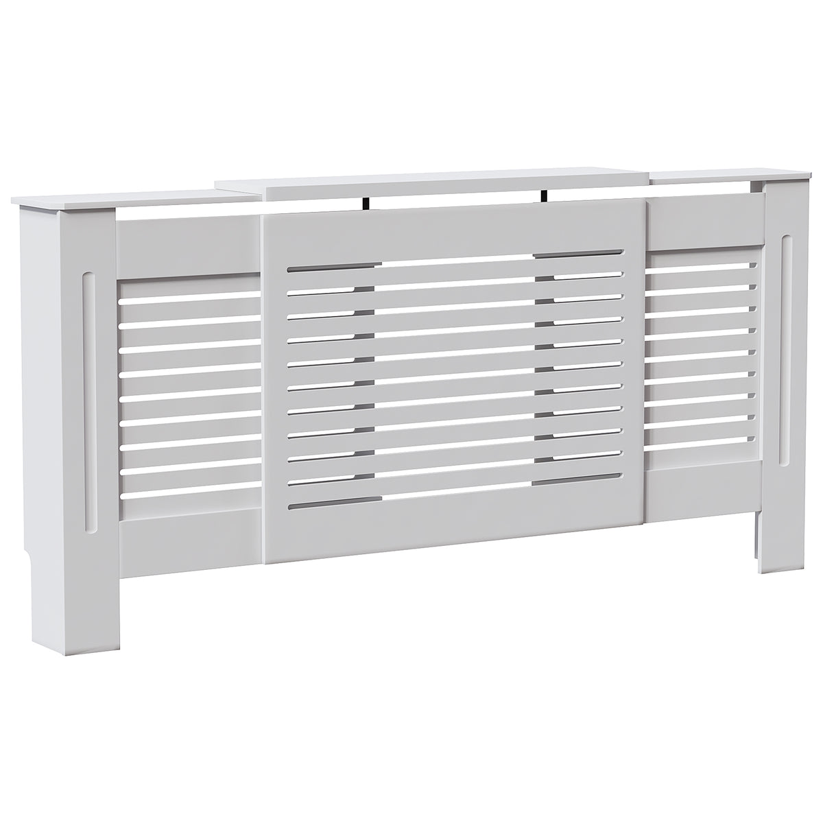 Milton Radiator Cover - White, Adjustable, Horizontal Grille Design
