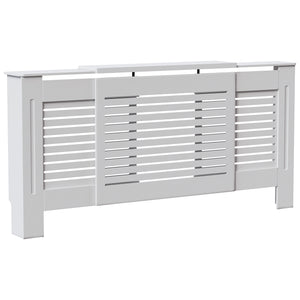 Milton Radiator Cover - White, Adjustable, Horizontal Grille Design
