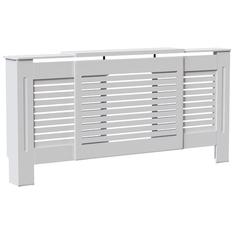 Milton Radiator Cover - White, Adjustable, Horizontal Grille Design
