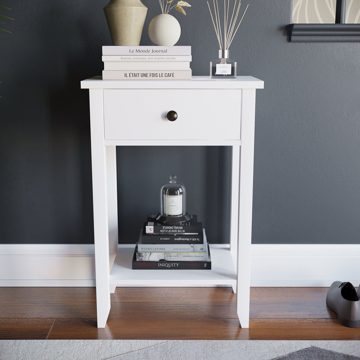 Windsor 1-Drawer Console Table - White