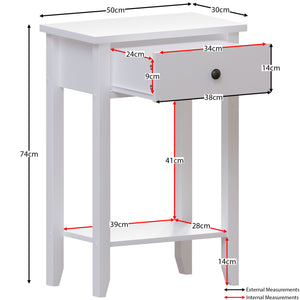 Windsor 1-Drawer Console Table - White