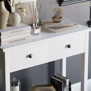 Windsor 2-Drawer Console Table - White
