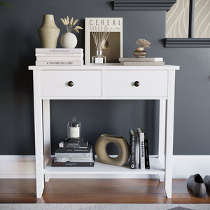 Windsor 2-Drawer Console Table - White