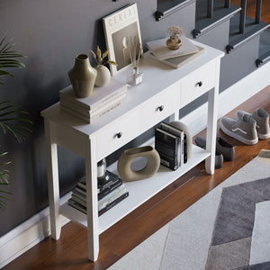 Windsor 3-Drawer Console Table - White