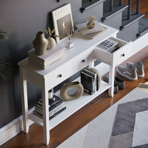 Windsor 3-Drawer Console Table - White