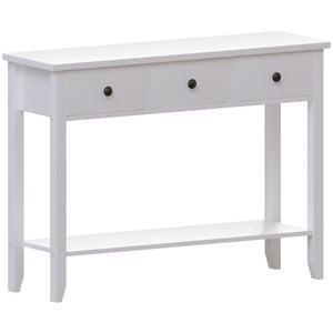 Windsor 3-Drawer Console Table - White
