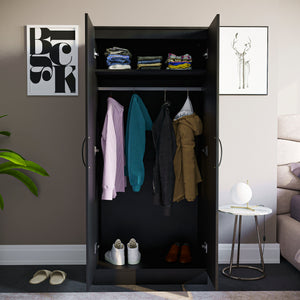 Hulio 2-Door Wardrobe - Black