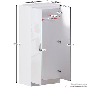 Hulio 2-Door Wardrobe - White