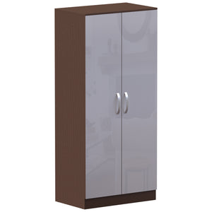 Hulio 2-Door Wardrobe - Walnut & White