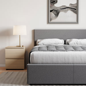 Veronica Double Linen Ottoman Bed, Dark Grey UKFR