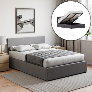 Veronica King Size Linen Ottoman Bed, Dark Grey UKFR
