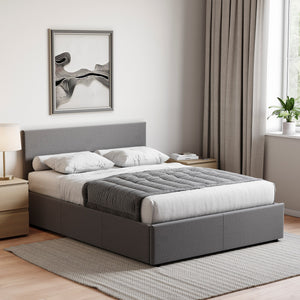 Veronica King Size Linen Ottoman Bed, Dark Grey UKFR
