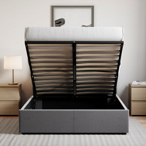Veronica King Size Linen Ottoman Bed, Dark Grey UKFR
