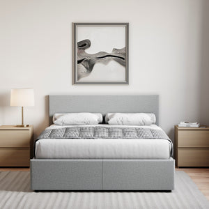Veronica King Size Linen Ottoman Bed, Light Grey UKFR