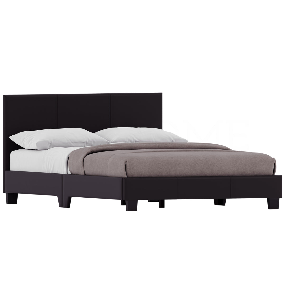 Lisbon King Size Faux Leather Bed, Black UKFR