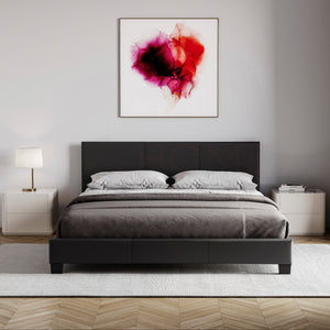 Lisbon King Size Faux Leather Bed, Black UKFR