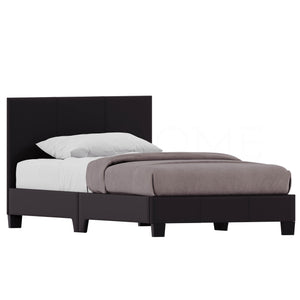 Lisbon Single Faux Leather Bed, Brown UKFR