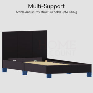 Lisbon Single Faux Leather Bed, Brown UKFR