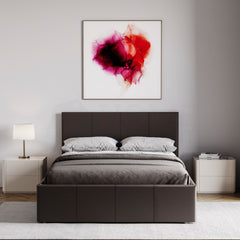 Lisbon Small Double Ottoman Faux Leather Bed, Brown UKFR