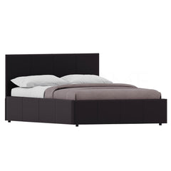 Lisbon King Size Ottoman Faux Leather Bed, Brown UKFR