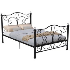 Chicago Small Double Metal Bed - Black