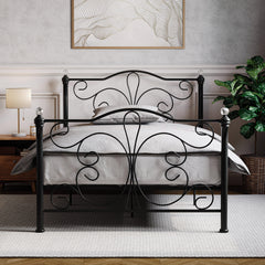 Chicago Small Double Metal Bed - Black