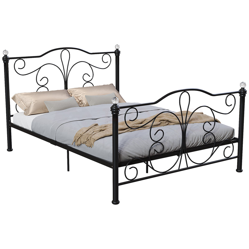 Chicago Double Metal Bed - Black
