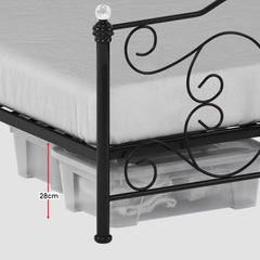Chicago King Size Metal Bed - Black