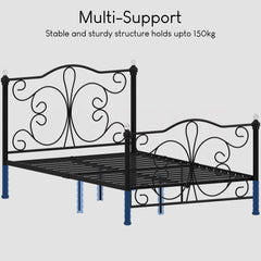Chicago King Size Metal Bed - Black
