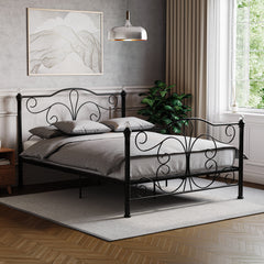 Chicago King Size Metal Bed - Black