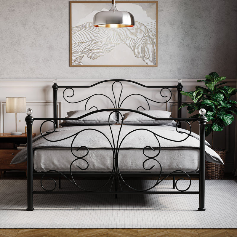 Chicago King Size Metal Bed - Black