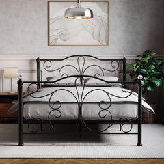Chicago King Size Metal Bed - Black