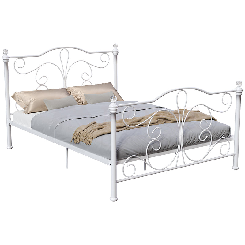Chicago Double Metal Bed - White