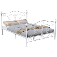 Chicago Double Metal Bed - White