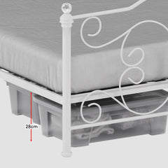 Chicago Double Metal Bed - White