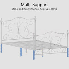 Chicago Double Metal Bed - White
