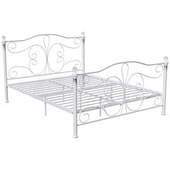 Chicago King Size Metal Bed - White