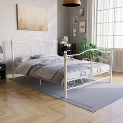 Chicago King Size Metal Bed - White