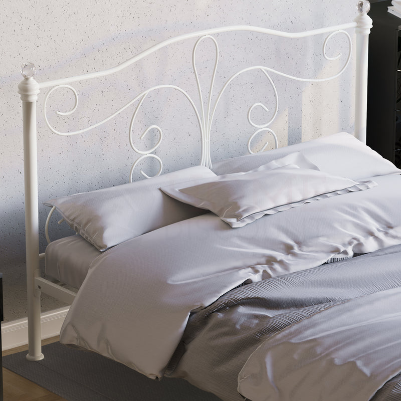 Chicago King Size Metal Bed - White