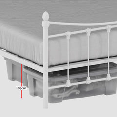Paris Double Metal Bed - White