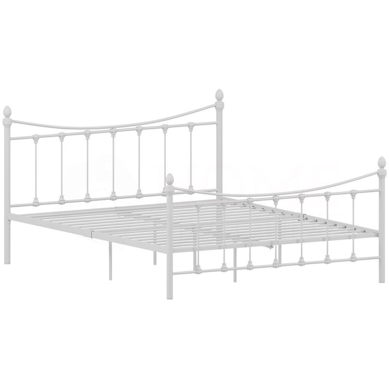 Paris King Size Metal Bed - White