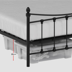 Paris Small Double Metal Bed - Black