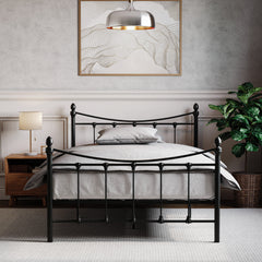 Paris Small Double Metal Bed - Black