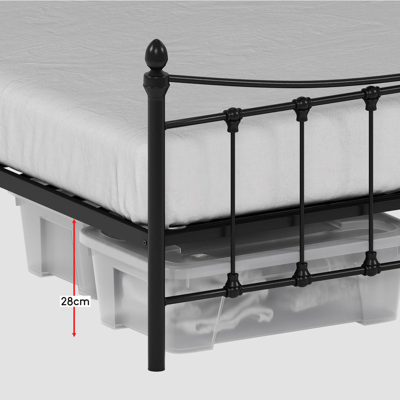 Paris Double Metal Bed - Black