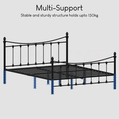 Paris Double Metal Bed - Black