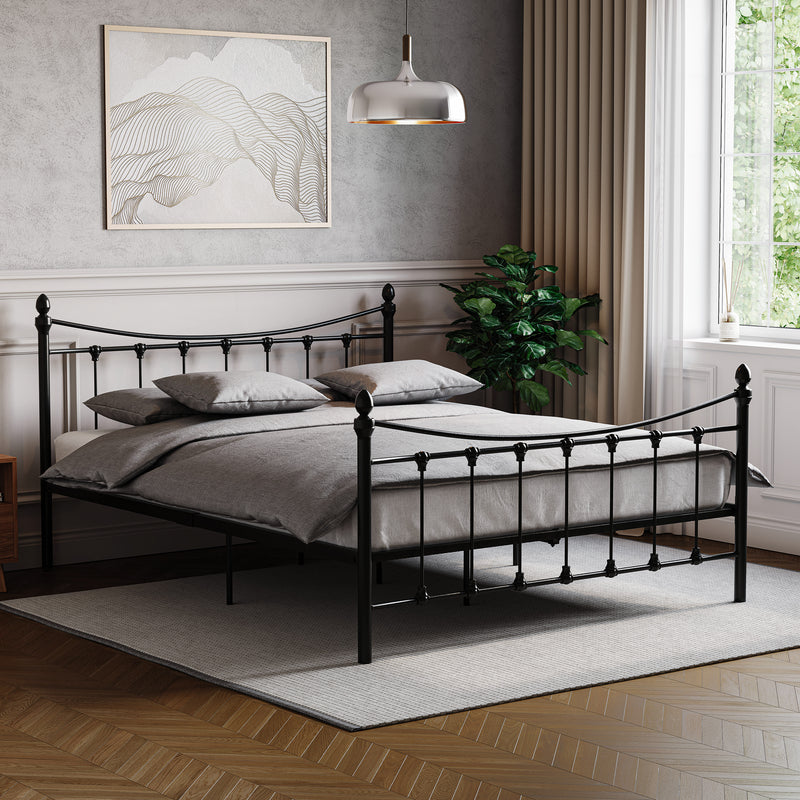 Paris Double Metal Bed - Black