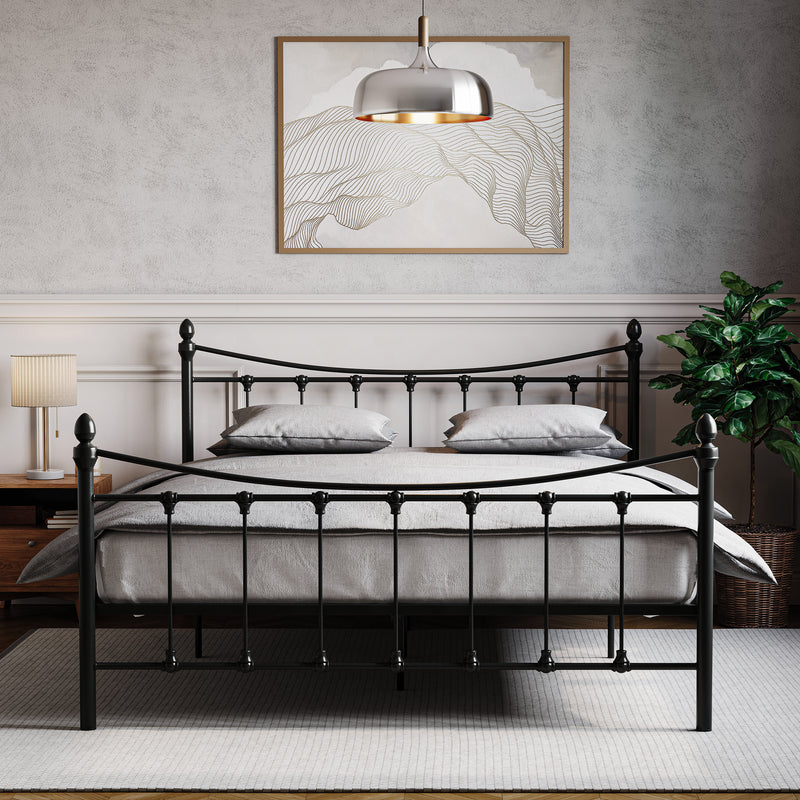 Paris Double Metal Bed - Black