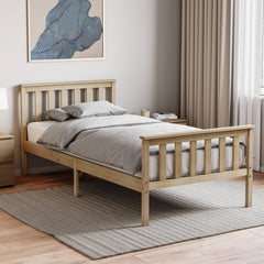 Milan Single Wooden Bed, High Foot, Pine